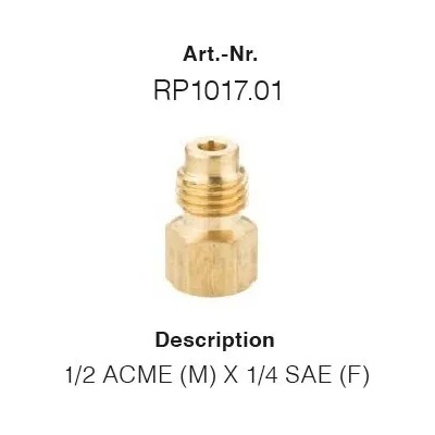 Errecom - Италия RP1017.01 - Адаптер 1/2 ACME (M) x 1/4 SAE (F) ; ERRECOM
