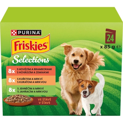 Friskies Adult hovězí kuře jehněčí ve šťávě 24 x 85 g