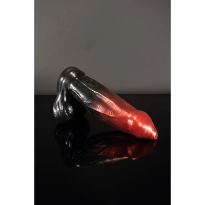 Twisted Beast Mammon Demon Blood Ombre XL prémiové silikonové dildo s Vac U Lock přísavkou 32,5 x 6,5 - 9,4 cm