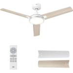 DREO ceiling fan with lighting and remote control, 132 cm white fan ceiling with light and Alexa, 5 CCT colors, 6 levels dimmable, 6 levels, quiet reversible DC motor, timer - DR-HCF004 (DR-HCF004)