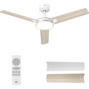 DREO ceiling fan with lighting and remote control, 132 cm white fan ceiling with light and Alexa, 5 CCT colors, 6 levels dimmable, 6 levels, quiet reversible DC motor, timer - DR-HCF004 (DR-HCF004)