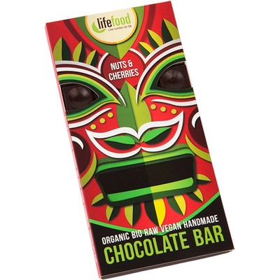 Lifefood Čokoláda veľká BIO RAW s kúskami orechov a čerešní 70g