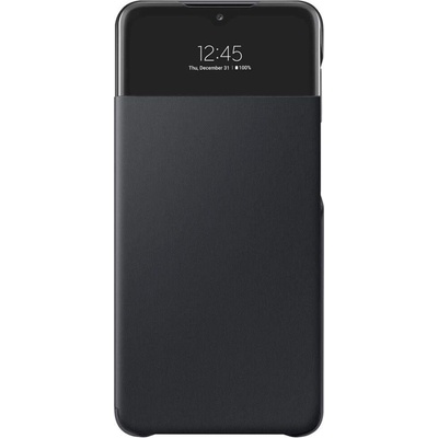 Samsung Galaxy S-View Wallet Cover EF-EA326PB - оригинален калъф, през който виждате информация от дисплея за Samsung Galaxy A32 5G (черен)