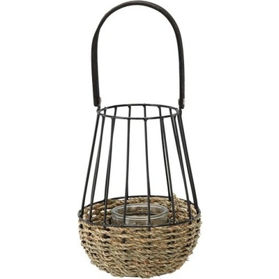 Pro-Tech shop Lampáš kovový so sklenenou vložkou 22/37cm čierno-hnedý 66898