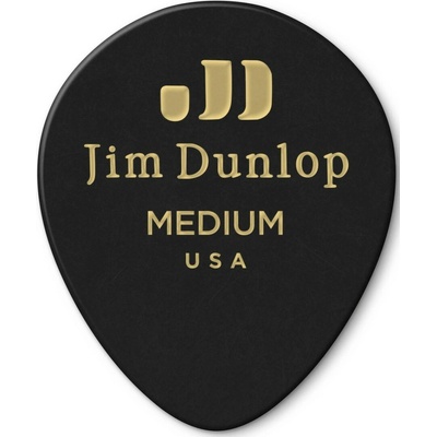 Dunlop 485-03 Celluloid Black Teardrop Pick - trsátko (různé tvrdosti), barva černá Trsátko - tvrdost: Medium