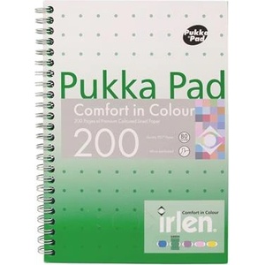 Pukka Pad Спирална тетрадка, A5, с правила, 100 страници, PUKKA PAD "Irlen Jotta Green" IRLJOTA5(GREEN) (IRLJOTA5(GREEN))