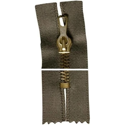 Kovový zip, nedělitelný, silný - 22cm - šedá- WICO - BALENÍ 10 ks