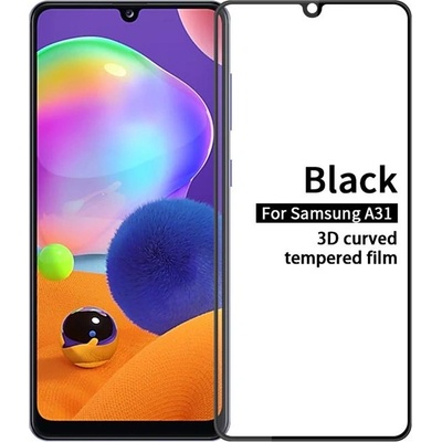 Удароустойчив стъклен протектор покриващ целия екран марка MOFI за Samsung Galaxy A31 - цвят черен
