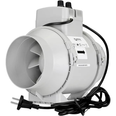 Dalap Професионален тръбен вентилатор с температурен сензор и регулатор на скоростта Ø 125 мм (8209)