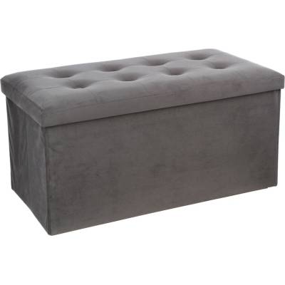 Atmosphera Velký pouf s odkládací přihrádkou v šedé barvě, pouf na chodbu, pouf na pokoj