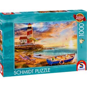 Schmidt Spiele Пъзел Schmidt от 1000 части - Залез в залива на фара (59765)