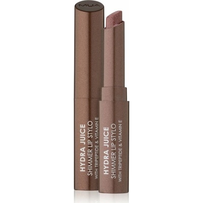 MUA Makeup Academy Hydra Juice Peptide Shimmer Lip Stylo třpytivá rtěnka s vyživujícím účinkem Mocha Muse 1,5 g