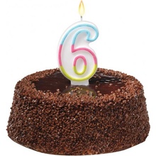 Susycard Tortová sviečka číslovka 6