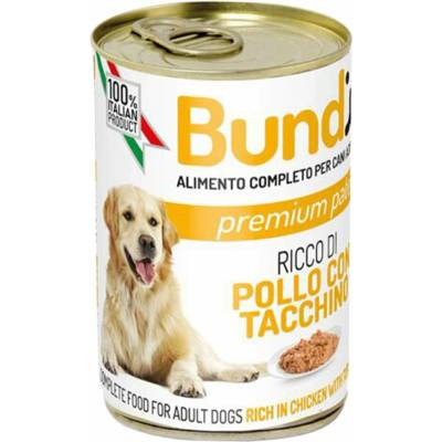 Bundy jemná paštéta pre dospelých psov s kombináciou kuracieho a morčacieho mäsa 400 g
