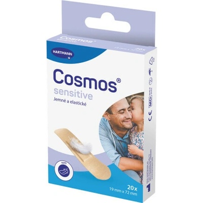COSMOS Sensitive jemná elastická náplasť na rany inovácia 2025 20 ks