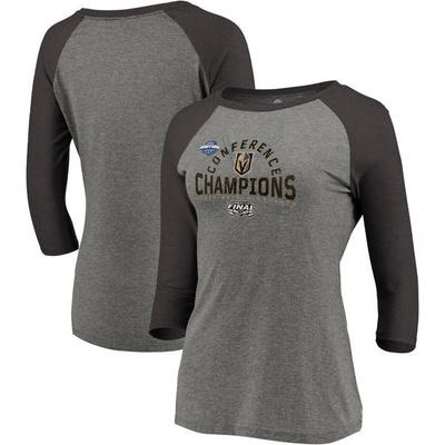 Fanatics Dámske Tričko Vegas Golden Knights 2018 Western Conference Champions Boarding Tri Blend Raglan 3/4 Sleeve