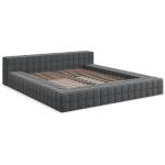 Makamii Тъмносиво двойно тапицирано легло с включена подматрачна рамка 140x200 cm Akela - Makamii (AKELA_BF140_1_P1_C21)