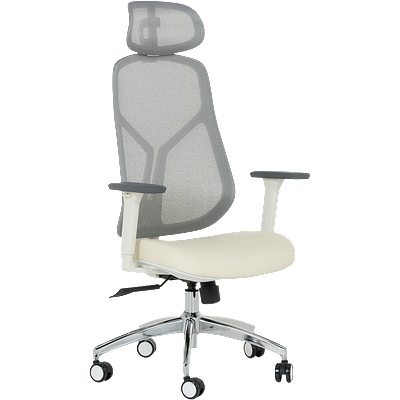 Bittel Ергономичен стол КАРМЕН 7901 w еко кожа - сив-шампанско