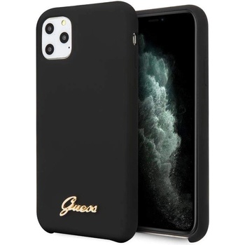 GUESS Hard Silicone Case - силиконов (TPU) калъф за iPhone 11 Pro Max (черен)