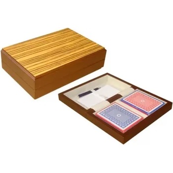 Modiano Комплект Modiano - Дървена кутия с покер карти, светлокафява