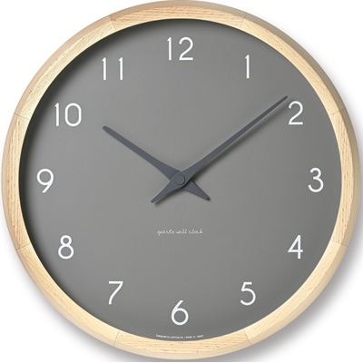 Lemnos Стенен часовник Campagne сив (PC24-03 GY)