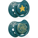 LOVI Силиконови залъгалки Lovi - Stardust, 18m +, 2 броя, Зелени (22/895_gre)