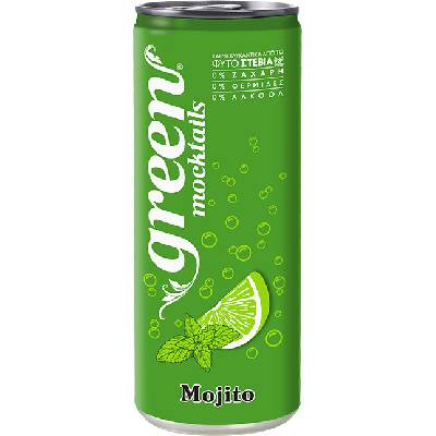 Green Mocktails Sycený nápoj s příchutí Mojito se sladidly 330 ml