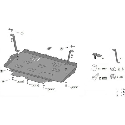 Kryt pod motor SKODA OCTAVIA II Estate (1Z5) - Plech - 8595698041302