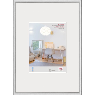 walther design picture frame silver 40 x 50 cm with artificial glass, New Lifestyle plastic frame KVX050S