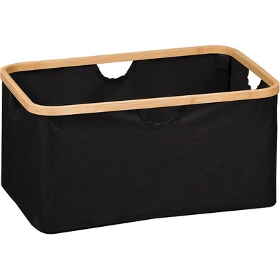 Kesper Úložný box bez veka čierny polyester bambus 54 x 26 x 37 cm