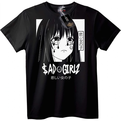 NOONEBRAND Тениска Тъжно Аниме Момиче - 7XL, White