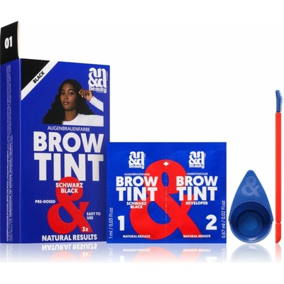 A.N.D. Beauty Brow Tint farba na obočie 1 ml + vyvíjač farby 0,67 ml + kefka na obočie 1 ks + miska na miešanie farby 1 ks