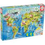 Educa Детски пъзел Educa от 150 части - Карта на света с динозаврите (EDU18997) - baby