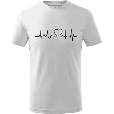 Srdce EKG tričko dětské bavlněné bílá
