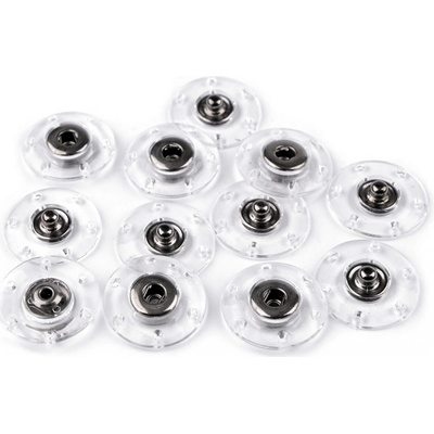 Designové patentky / druky Ø 18; 20; 25 mm Varianta: 6 (25 mm) transparent černý nikl, Balení: 6 pár 43601/87048/242379