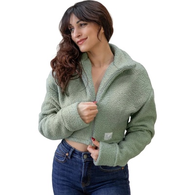 Esito dámská mikina Cropped Ema Olive olivová