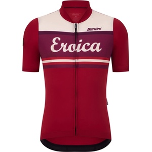Santini Фланелка с къс ръкав за колоездене Santini Eroica Orcia Cycling jersey - Bordeaux - размер XL (056-4379-0114)