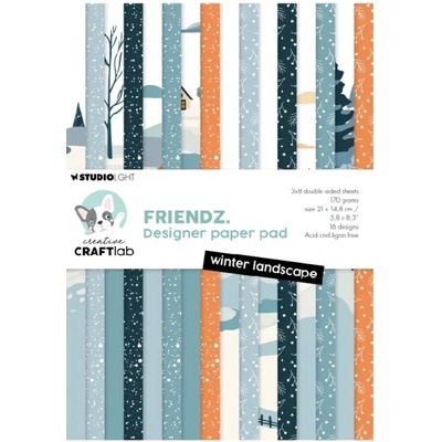 Blok podkladových papírů Studio Light aquot;Winter Landscapeaquot;, A5, 24 l. - Zimní krajina Studio Light
