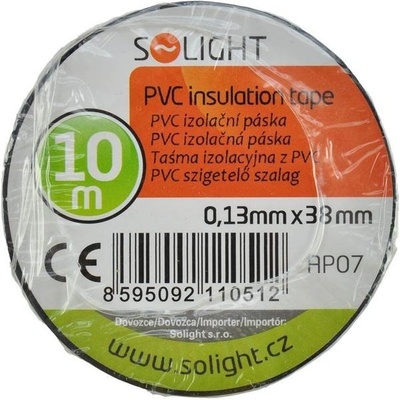 Solight Izolačná páska 38 mm x 0,13 mm x 10 m čierna
