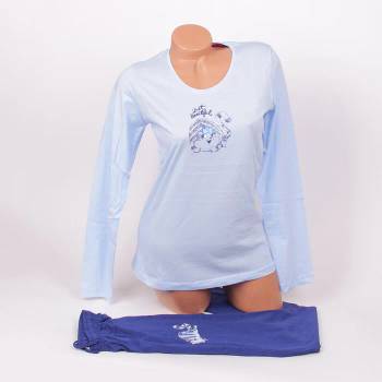 Image 1 of Памучна пижама в светло и тъмносиньо с коте