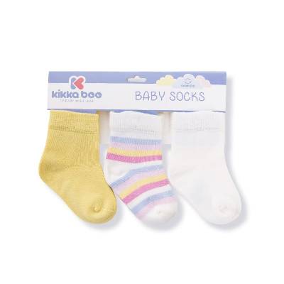 Бебешки чорапи KikkaBoo Stripes - Памучни, 1-2 години, жълти (31110010050)