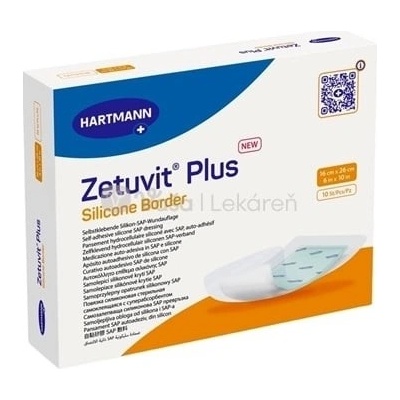 Zetuvit Plus Silicone Border Kompres sterilný samolepiaci 16 x 26 cm 10 ks