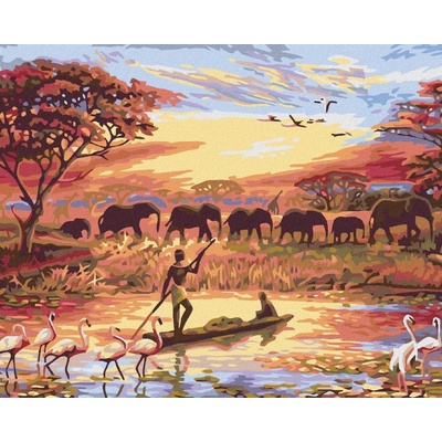 zuty Malování podle čísel Africký západ slunce 50 x 40 cm vypnuté plátno na rám