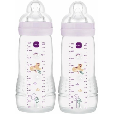 Mam Easy Active Baby Bottle detská fľaša Purple 2 x 330 ml