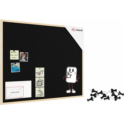 Allboards TFBLACK108BK Textilní tabule 100 × 80 cm