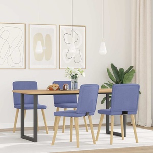 vidaXL Трапезни столове, 4 бр, дънково сини, текстил (3315307)