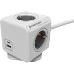 DesignNest Разклонител DesignNest - PowerCube Extended 10435, 4 гнезда, USB, 1.5 m, бял (10435-DEEUAC)