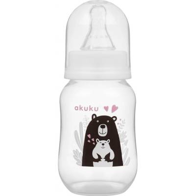 Akukul láhev bílá černá medvěd 125 ml