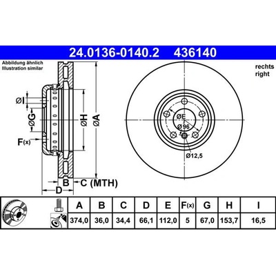 Brzdový kotouč ATE 24.0136-0140.2