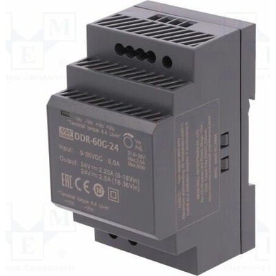 MEAN WELL DDR-60G-24 Měnič: DC/DC; 60W; Uvst: 9÷36VDC; Uvýst: 24VDC; Ivýst: 2,5A; DDR